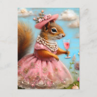 Adorable Squirrel in a Pink Dress