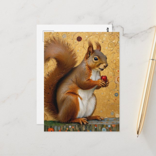 Adorable Squirrel Postcard (Front/Back In Situ)