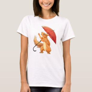 Adorable Squirrel With Umbrella T-Shirt
