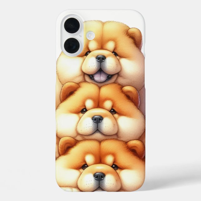ADORABLE STACK OF CHOW CHOW PUPPY DOGS Case-Mate iPhone CASE (Back)