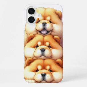 ADORABLE STACK OF CHOW CHOW PUPPY DOGS iPhone 16 PLUS CASE