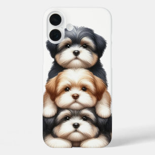 ADORABLE STACK OF SHIH TZU PUPPY DOGS iPhone 16 PLUS CASE