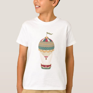 Adorable Steampunk Hot Air Balloon with Flag T-Shirt