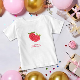 Adorable Strawberry Duo | Personalised Birthday Baby T-Shirt
