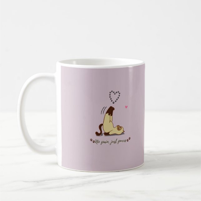 Adorable Stretching cat sticker for cat lovers Coffee Mug (Left)