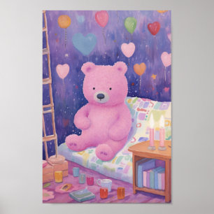 Adorable Stuffed Bear Poster