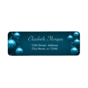 Adorable Stylish ,Christmas Balls, Holiday Return Address Label