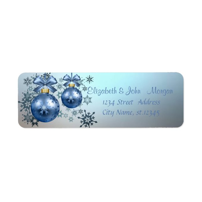 Adorable Stylish ,Christmas Balls,Snowflakes Return Address Label (Front)