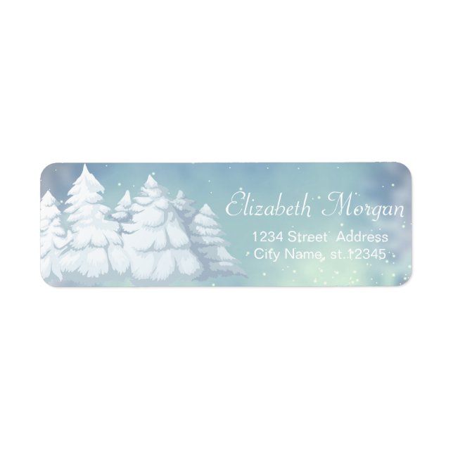 Adorable Stylish ,Christmas Tree, Holiday Return Address Label (Front)