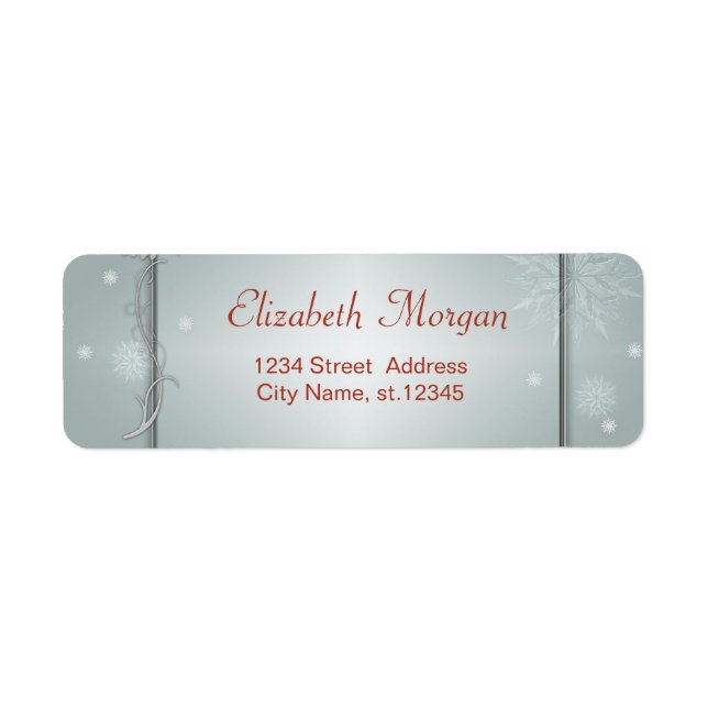 Adorable Stylish ,Snowflakes, Holiday Return Address Label (Front)