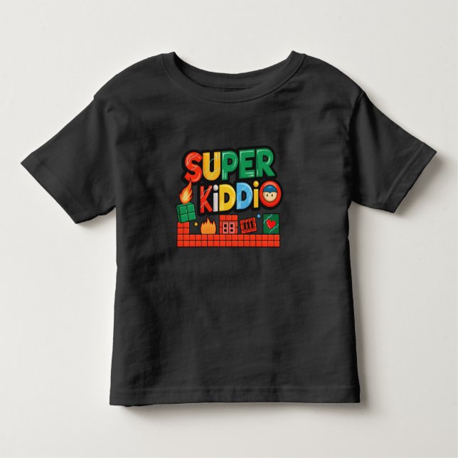  Adorable Super Kiddio Colourful Art For Kids Toddler T-Shirt (Front)