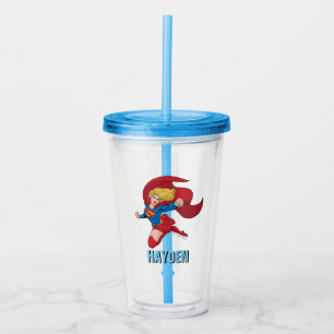Adorable Supergirl Stance Acrylic Tumbler