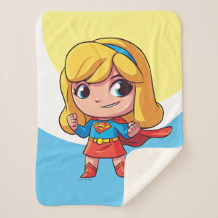 Adorable Supergirl Stance Sherpa Blanket