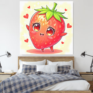 Adorable Sweet Strawberry Bliss Canvas Print