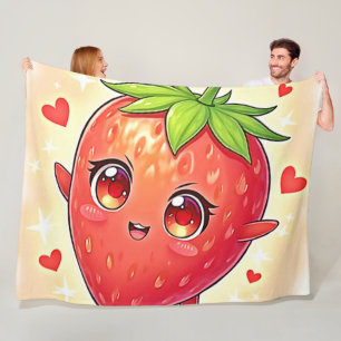 Adorable Sweet Strawberry Bliss Fleece Blanket