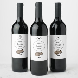 Adorable Tan Tabby Kitten Sleep Name Tag Wine Label