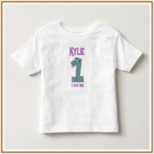 Adorable Teal & Purple I AM ONE Toddler T-Shirt