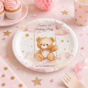 Adorable Teddy Bear 1st Birthday – Custom Plate