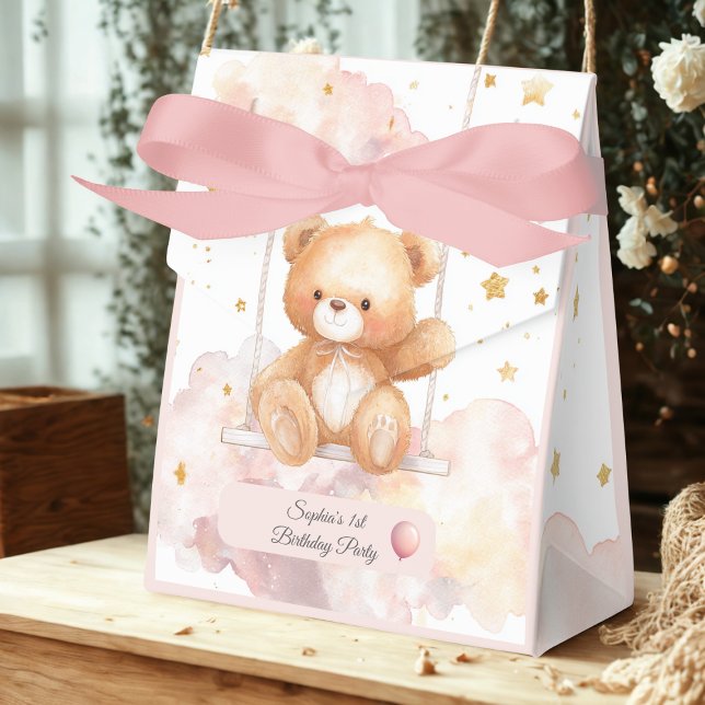 Adorable Teddy Bear 1st Birthday Favour Box (Creator Uploaded)