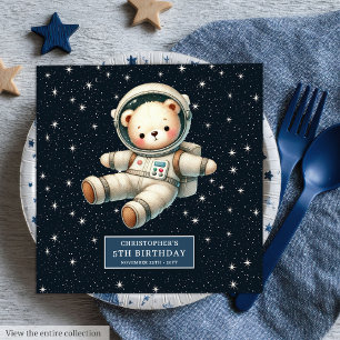 Adorable Teddy Bear Astronaut Napkins Baby Shower