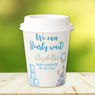 Adorable Teddy Bear - Baby Shower Boy Paper Cups