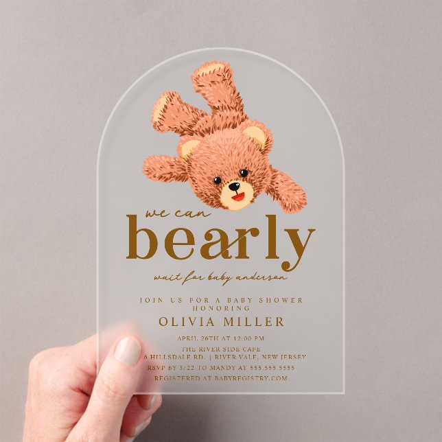 Adorable Teddy Bear Baby Shower Invitation (Insitu (Handheld))