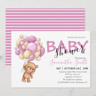 adorable teddy bear Baby Shower Invitations