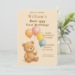 Adorable Teddy Bear Birthday Invitation