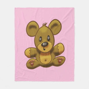 Adorable Teddy Bear Fleece Blanket