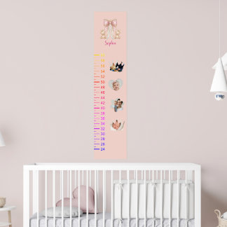 Adorable Teddy Bear Growth Chart with 4 Photos
