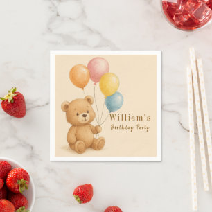 Adorable Teddy Bear Paper Napkins