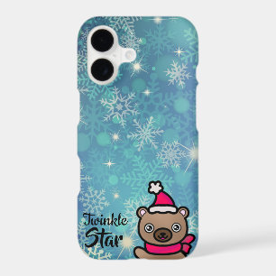 Adorable Teddy Bear with Christmas Twinkle Stars