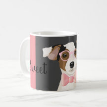 Adorable Terrier dog with glasses and bow tie,