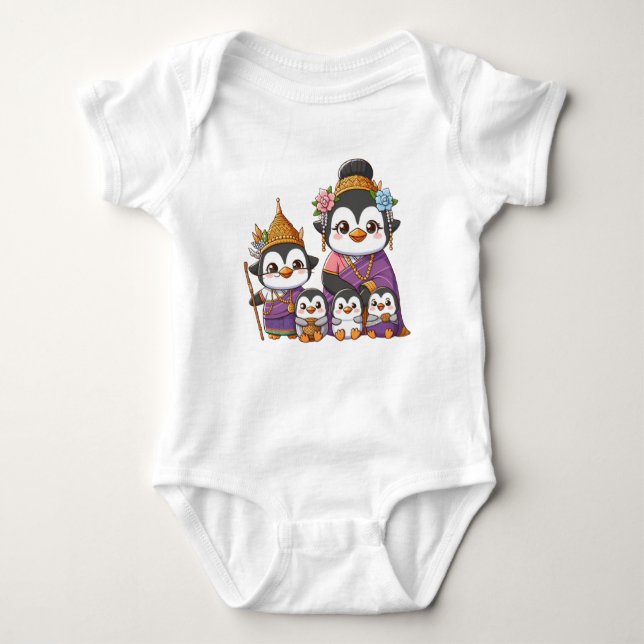 Adorable Thai Penguin Baby Bodysuit (Front)