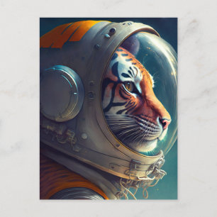 Adorable Tiger Astronaut Postcard