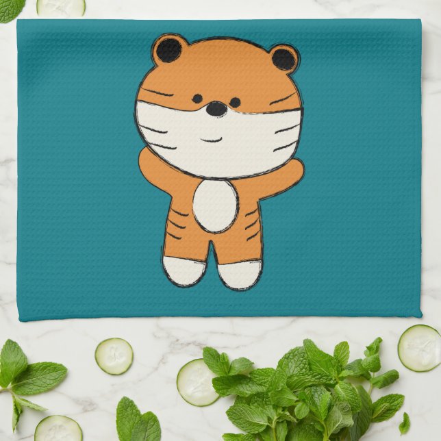 Adorable Tiger Tea Towel (Folded)