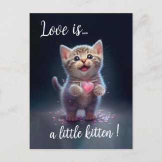 Adorable Tiny Kitten Sweetheart Postcard