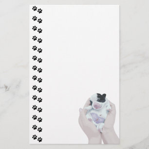 Adorable Tiny Newborn Puppy Stationery