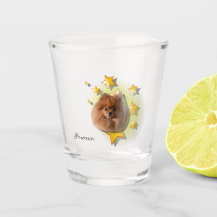Adorable Tiny Red Pomeranian is a Star Shot Glass