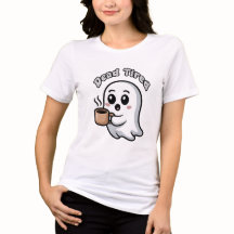 Adorable Tired Ghost Holding Coffee Mug