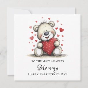 Adorable To the Most Amazing Mummy Teddy Bear Holiday Card