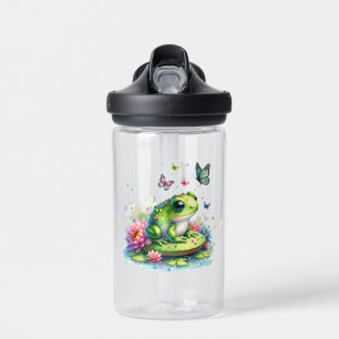 Adorable Toad and Butterflies Personalised Water Bottle
