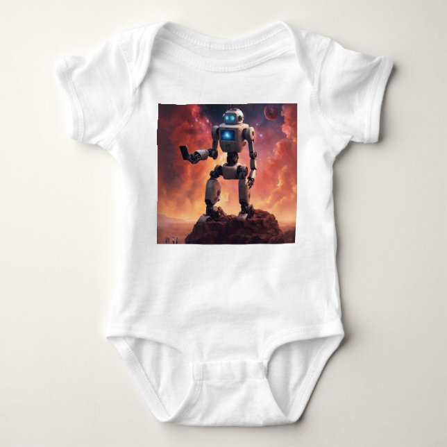 "Adorable Toddler Robot Shirt – Fun & Comfortable  (Front)