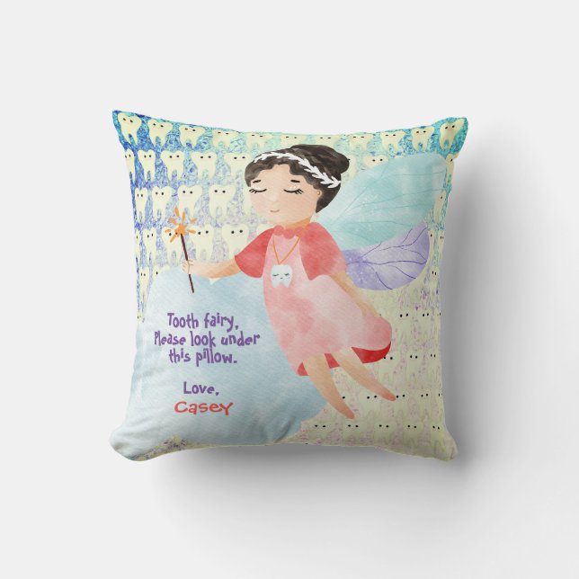 Adorable Tooth Fairy Pillow for Girls - Cute Teeth (Front)