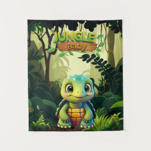 Adorable Tortoise Lover Box Turtle Zoo Animal 🐢 Tapestry