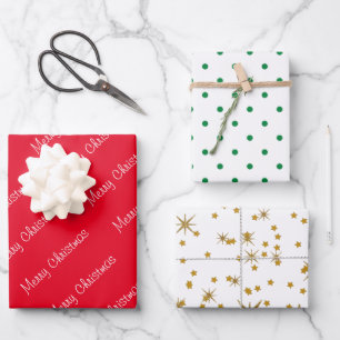 Adorable traditional Christmas pattern red gift Wrapping Paper Sheet
