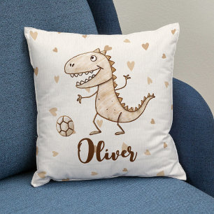 Adorable Trex Playing Football Cushion