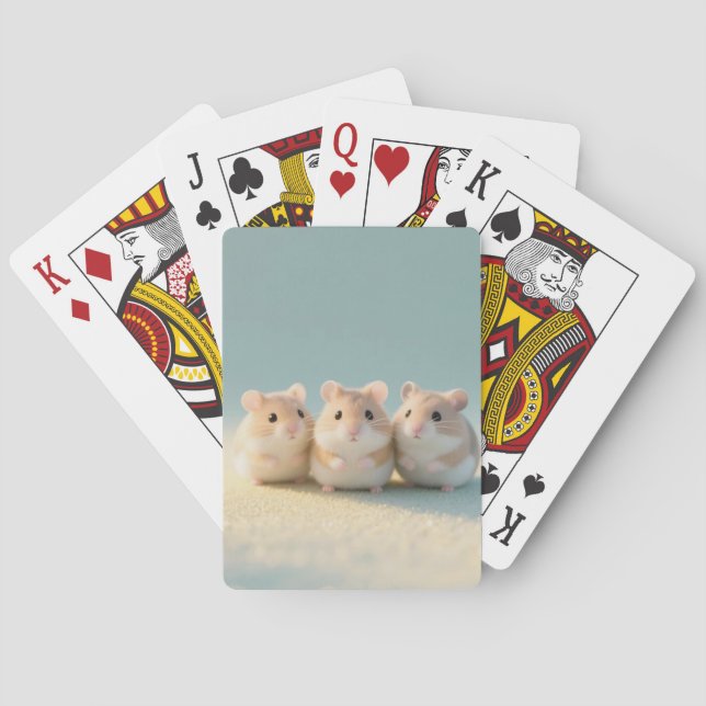 Adorable Trio of Mice Playing Cards (Back)