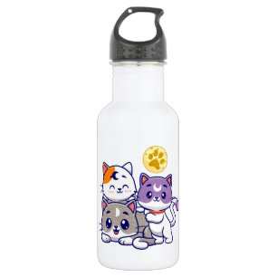 Adorable Trio – Three Cute Cats 532 Ml Water Bottle