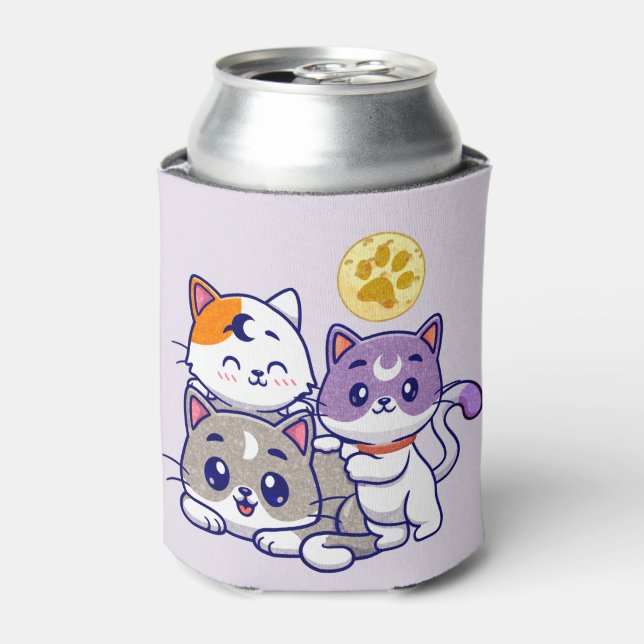 Adorable Trio – Three Cute Cats Can Cooler (Can Front)